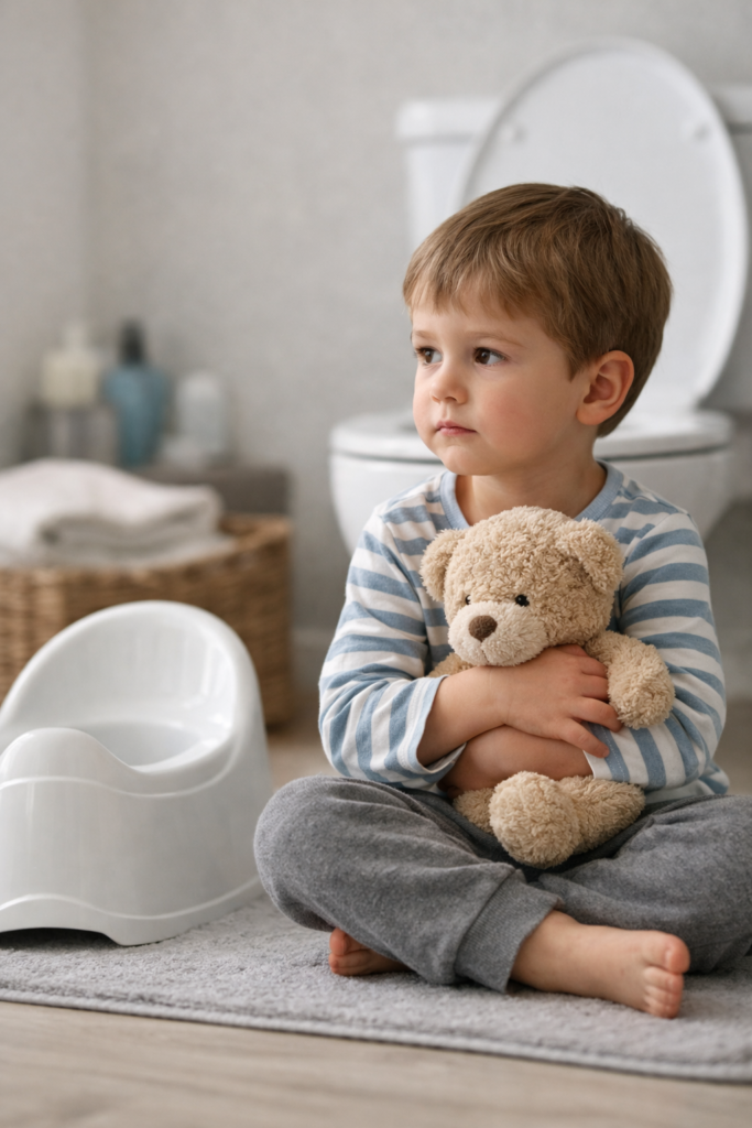 menino autista no processo de desfralde com apoio da mãe.
criança autista aprendendo a rotina do banheiro.
mãe auxiliando filho autista no desfralde.